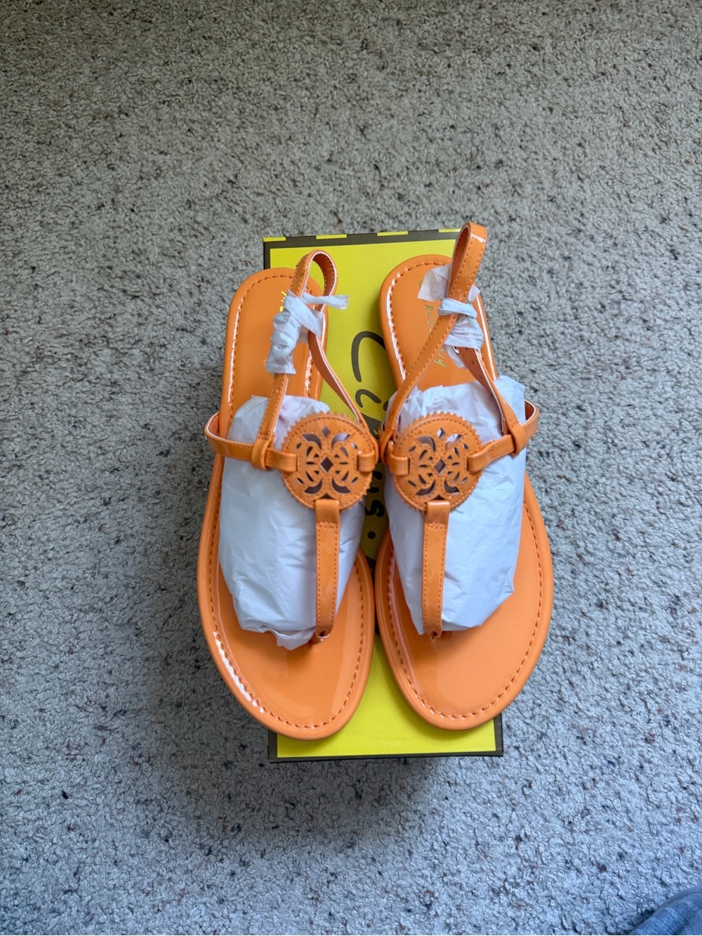 Circus NY by Sam Edelman Celia Orange T-Strap Sandals Size 9.5 NWT